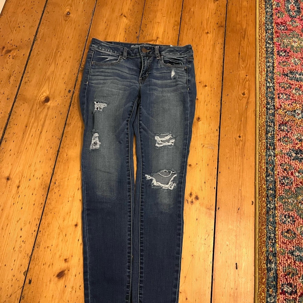 Distressed American Eagle Jeggings